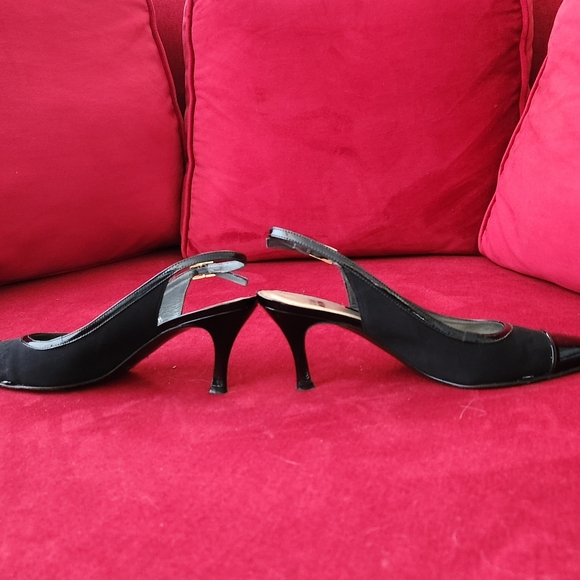 Stuart Weitzman Black Strap heel Sixe 7 B - Picture 5 of 8